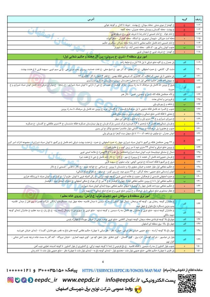 برنامه قطعی برق اصفهان ۱۲ تا ۱۸ تیر ۱۴۰۰ + ساعات قطع، لیست مناطق و دانلود جدول برق