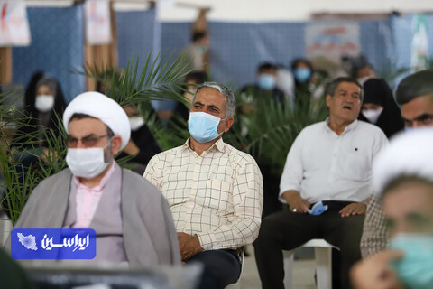 آئین افتتاح سومین ایستگاه واکسیناسیون مشترک شرکت فولاد مبارکه و سپاه صاحب الزمان  در مصلای نماز جمعه رهنان