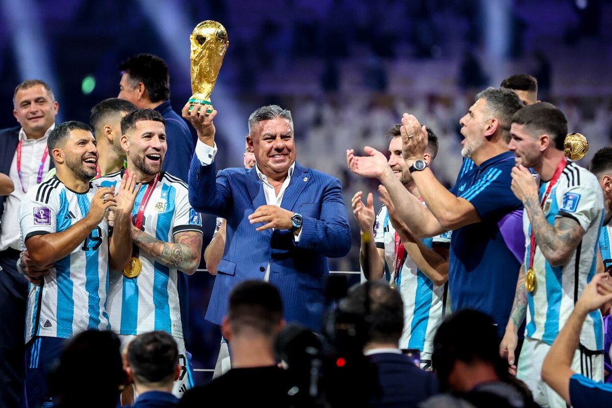 تصاویری خاص از جشن قهرمانی آرژانتین/ خانواده مسی هم آمدند