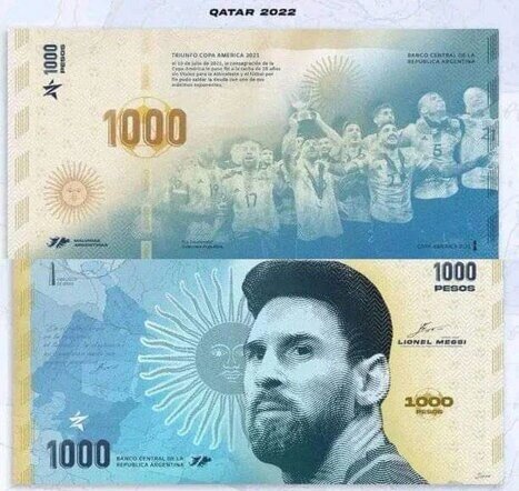 بانک مرکزی آرژانتین «مسی» را روی اسکناس ۱۰۰۰ پزویی جاودانه میکند