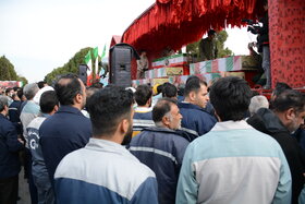 مراسم تشییع هشت شهید گمنام دفاع مقدس در فولاد مبارکه