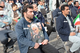 مراسم تشییع هشت شهید گمنام دفاع مقدس در فولاد مبارکه