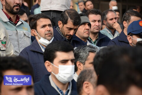 مراسم تشییع هشت شهید گمنام دفاع مقدس در فولاد مبارکه