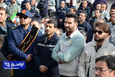 مراسم تشییع هشت شهید گمنام دفاع مقدس در فولاد مبارکه