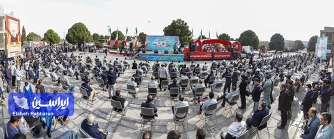 مراسم تشییع هشت شهید گمنام دفاع مقدس در فولاد مبارکه