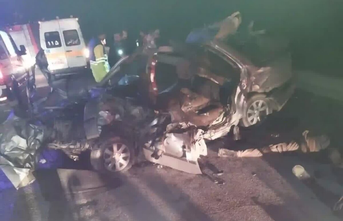 ۵ نفر در سانحه رخ به رخ تیبا و ولوو در محور دامغان- جندق جان باختند