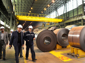 بازدید معاون وزیر تعاون، کار و رفاه اجتماعی از خطوط تولید فولاد مبارکه