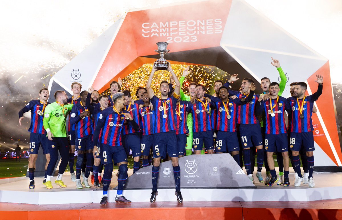 جشن قهرمانی بارسلونا در سوپرجام اسپانیا