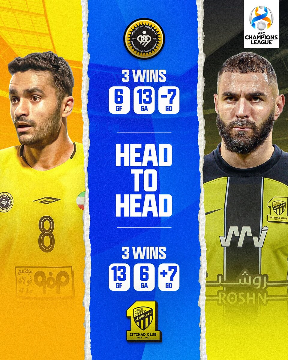 آمارهای رودرروی سپاهان – الاتحاد/ هفتمین نبرد زرد را کدام تیم میبرد؟