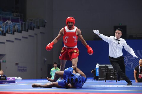 طلای دوم برای ایران در ووشو بهدست آمد افشین سلیمی (بازیهای آسیایی 2022)