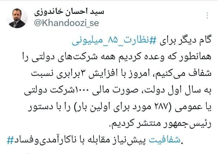 صورتهای مالی ۱۰۰۰شرکت دولتی منتشر می شود