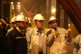 بازدید رئیس کمیسیون صنایع و معادن مجلس از خطوط تولید و تکمیل طرح های توسعه شرکت فولاد مبارکه