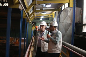 بازدید رئیس کمیسیون صنایع و معادن مجلس از خطوط تولید و تکمیل طرح های توسعه شرکت فولاد مبارکه