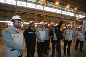 بازدید رئیس کمیسیون صنایع و معادن مجلس از خطوط تولید و تکمیل طرح های توسعه شرکت فولاد مبارکه