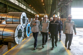 بازدید رئیس کمیسیون صنایع و معادن مجلس از خطوط تولید و تکمیل طرح های توسعه شرکت فولاد مبارکه