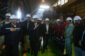 بازدید معاون رئیس‌جمهور و رئیس سازمان انرژی اتمی از تصفیه‌خانه پساب و خطوط تولید شرکت فولاد مبارکه