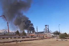 آتش سوزی در واحد تقطیر سه بنزین سازی پالایشگاه اصفهان