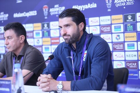 انصاریفرد: امیدوارم دل مردم ایران را شاد کنیم نشست خبری ایران - فلسطین