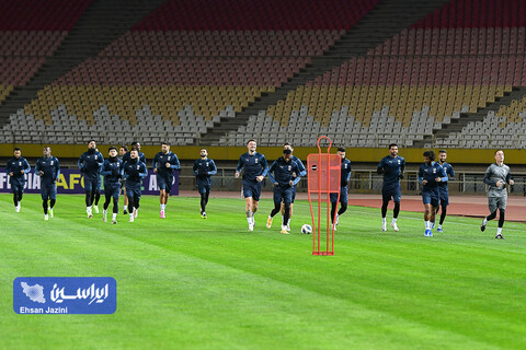 تمرین تیم فوتبال الهلال عربستان پیش از دیدار با سپاهان در ورزشگاه نقش‌جهان