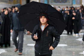 بارش باران در حرم مطهر رضوی