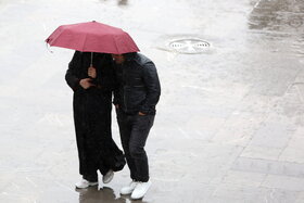 بارش باران در حرم مطهر رضوی