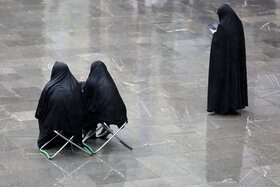 بارش باران در حرم مطهر رضوی