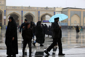 بارش باران در حرم مطهر رضوی