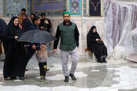 بارش باران در حرم مطهر رضوی