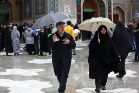 بارش باران در حرم مطهر رضوی