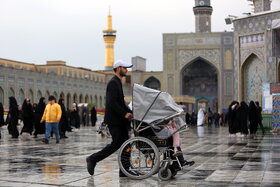 بارش باران در حرم مطهر رضوی