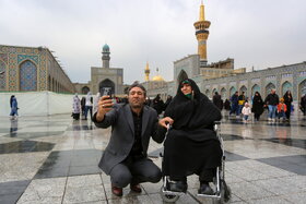 بارش باران در حرم مطهر رضوی