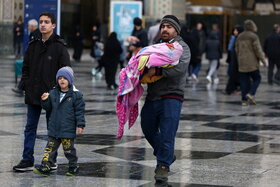 بارش باران در حرم مطهر رضوی