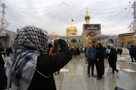 بارش باران در حرم مطهر رضوی