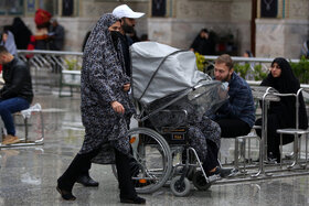 بارش باران در حرم مطهر رضوی