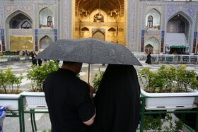 بارش باران در حرم مطهر رضوی