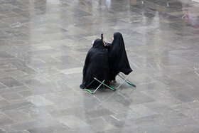 بارش باران در حرم مطهر رضوی