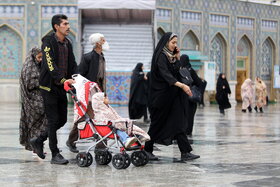بارش باران در حرم مطهر رضوی