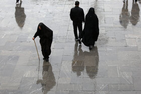 بارش باران در حرم مطهر رضوی