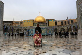 بارش باران در حرم مطهر رضوی