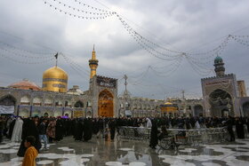 بارش باران در حرم مطهر رضوی