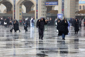 بارش باران در حرم مطهر رضوی