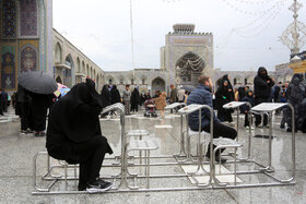 بارش باران در حرم مطهر رضوی