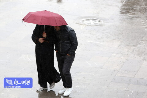 بارش باران در حرم مطهر رضوی