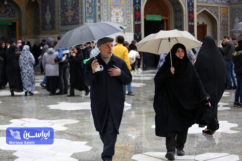 بارش باران در حرم مطهر رضوی