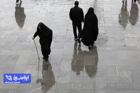 بارش باران در حرم مطهر رضوی