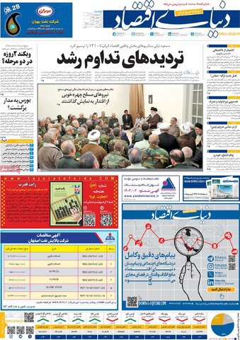 صفحه اول اقتصادی روزنامه های ایران یکشنبه ۲ اردیبهشت