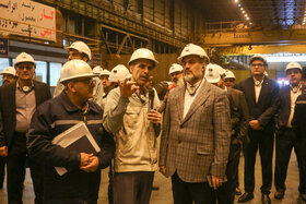 بازدید مدیرعامل سایپا و هیئت همراه و مدیرعامل فولاد مبارکه از خطوط تولید فولاد مبارکه