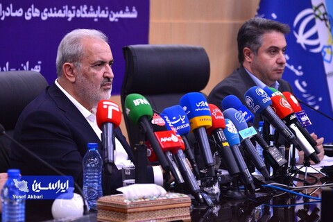 نشست خبری وزیر صمت با اصحاب رسانه در ششمین نمایشگاه توانمندی های صادراتی ایران