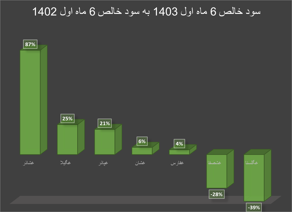 رشد سودآوری گروه مواد غذایی در ۶ ماه اول ۱۴۰۳ تا ۱۲۰ درصد