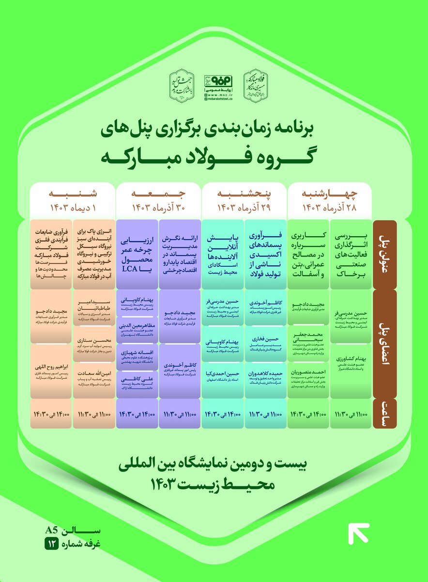 حضور فولادمبارکه در بیست و دومین نمایشگاه بین المللی محیط زیست